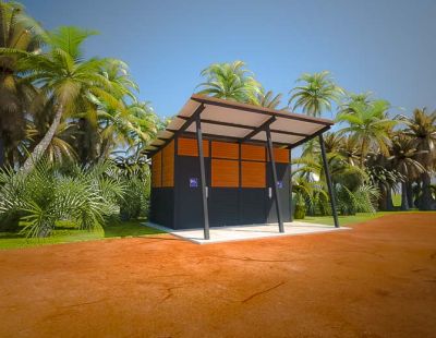Capricorn 2 Standard Toilet Building with Cedar and Monument colour scheme